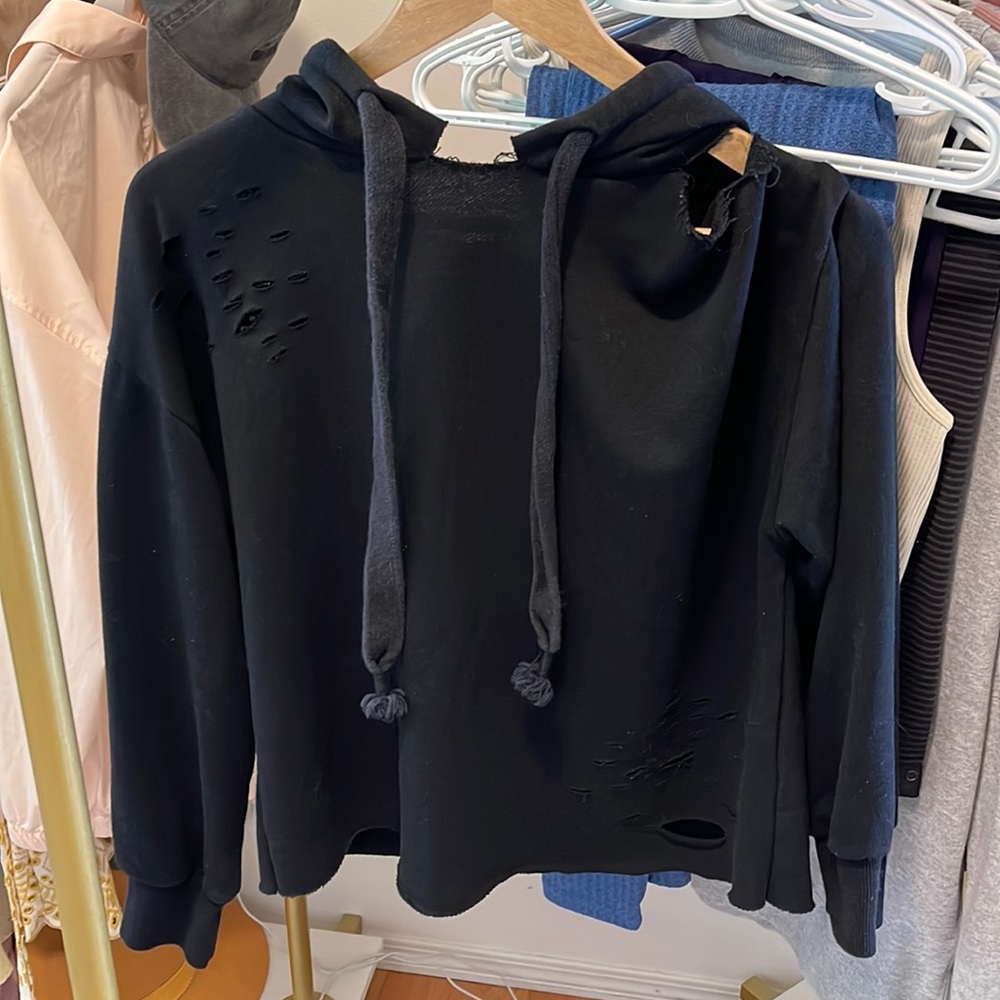 Cute cutout black hoodie